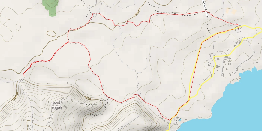 Map of the trail for Black Lava Field - Jalan Raya Penelokan