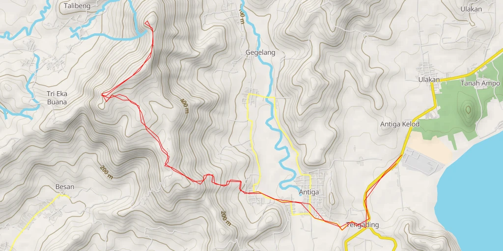 Map of the trail for Bukit Nusa