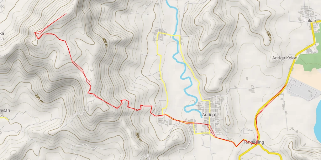 Map of the trail for Bukit Abah