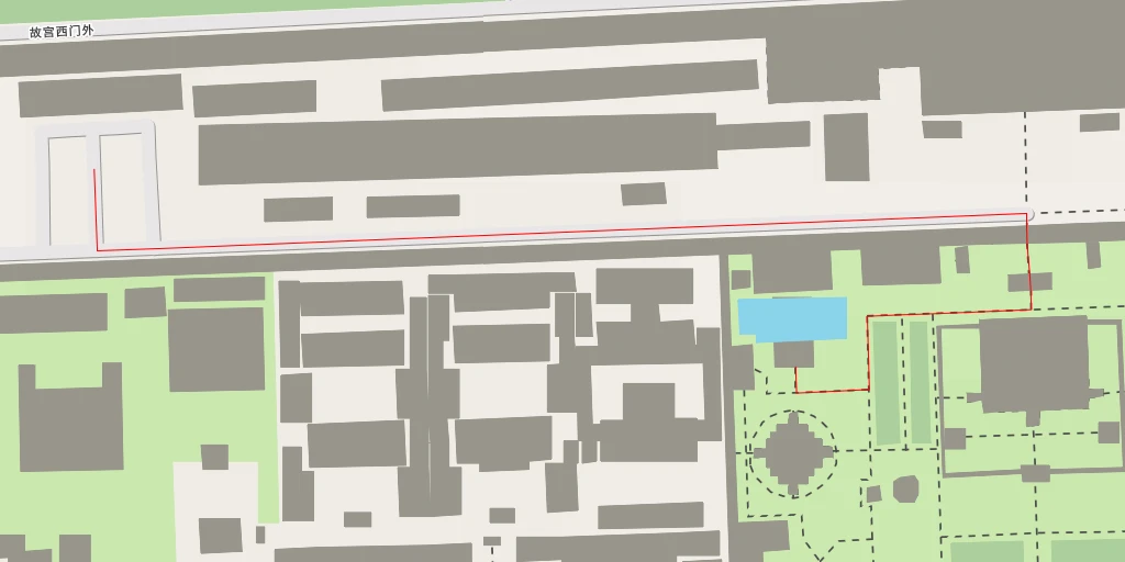 Map of the trail for 故宫 - 故宫西门外 - 东城区