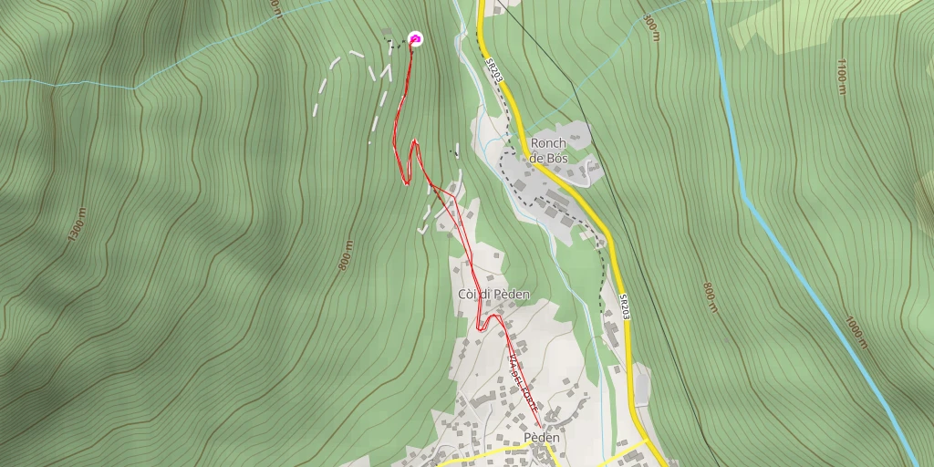 Map of the trail for Forte di Pèden - Taibon Agordino