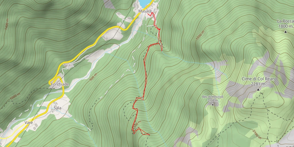 Map of the trail for Bivacco Casamatta - Rocca Pietore