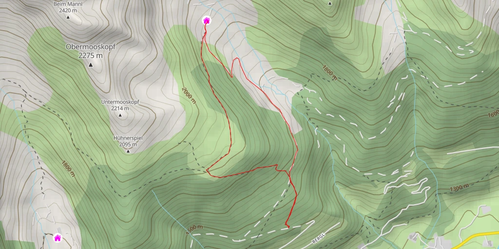 Map of the trail for Hollenzalm
