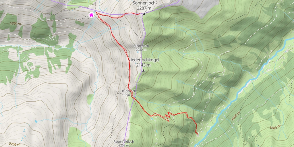 Map of the trail for Sonnenjoch