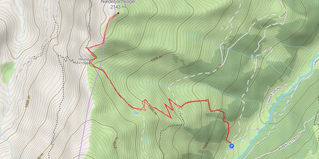 Map of the trail for Niederjochkogel