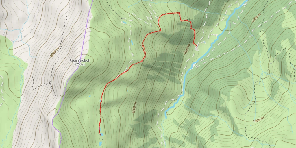 Carte de l'itinéraire :  Regenfeldalm