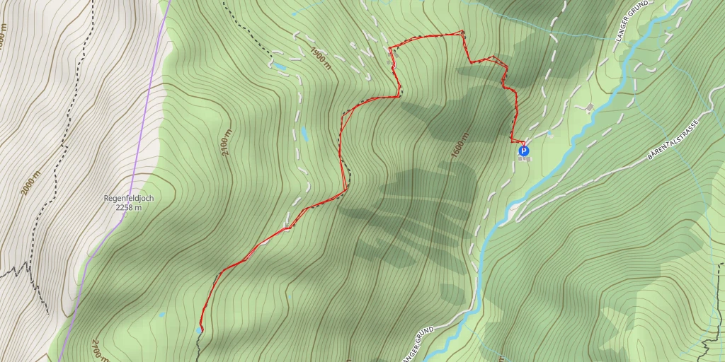 Map of the trail for Regenfeldalm