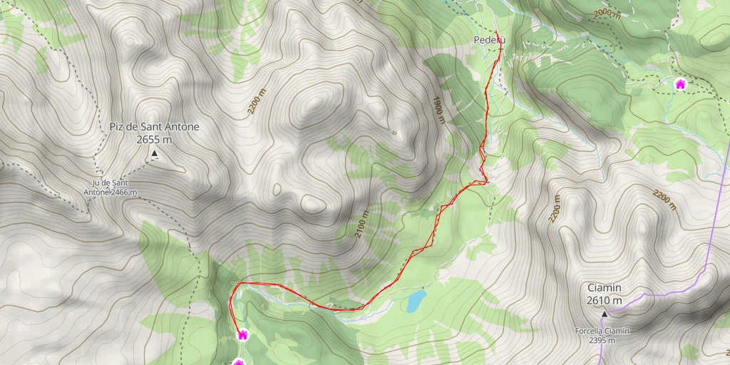 Map of the trail for Ücia Pices Fanes