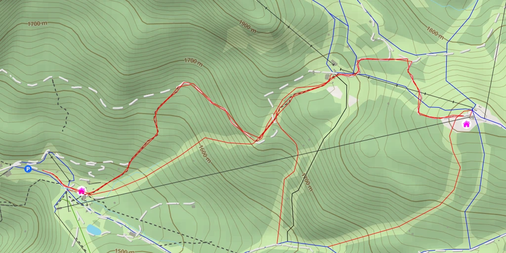 Map of the trail for Rifugio Col dei Baldi