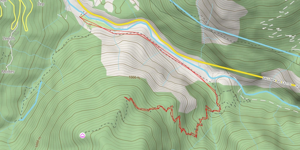 Map of the trail for Sentiero "La Montagna Dimenticata" - Rivamonte Agordino