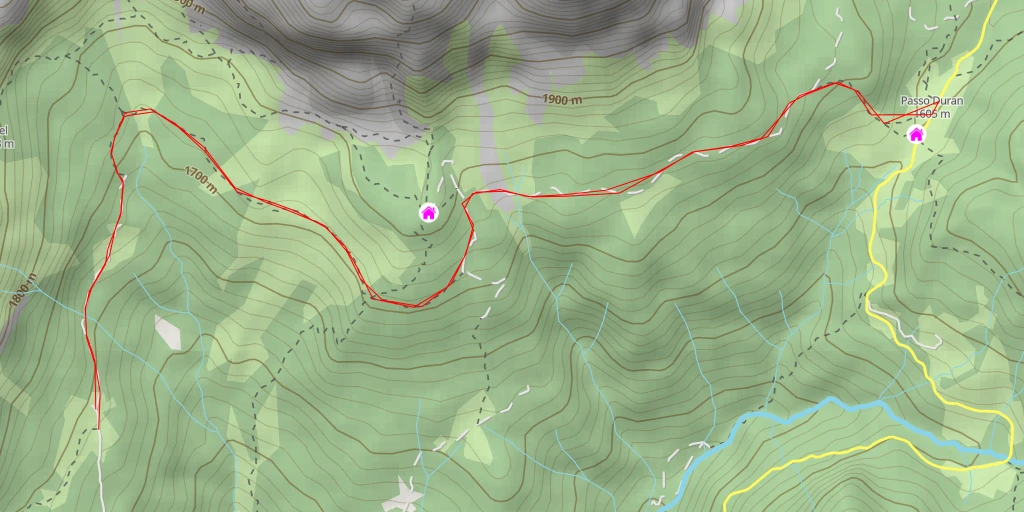 Map of the trail for Rifugio San Sebastiano