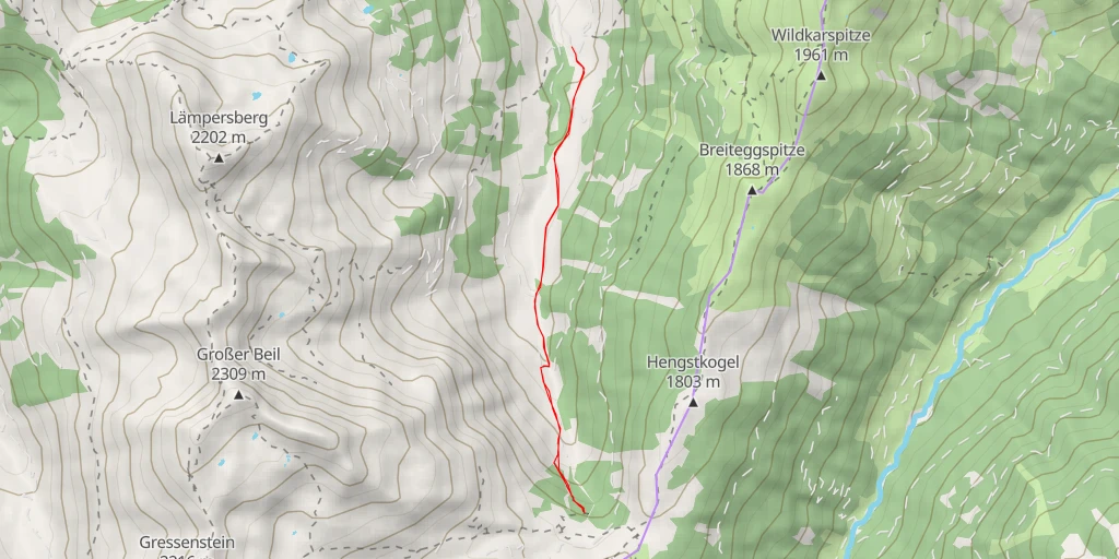 Map of the trail for Wasserfall