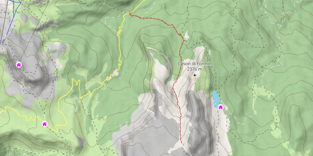 Map of the trail for Cima Ambrizzola
