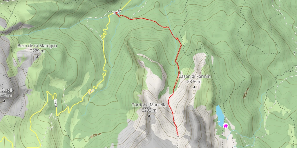 Carte de l'itinéraire :  Punta Fraio