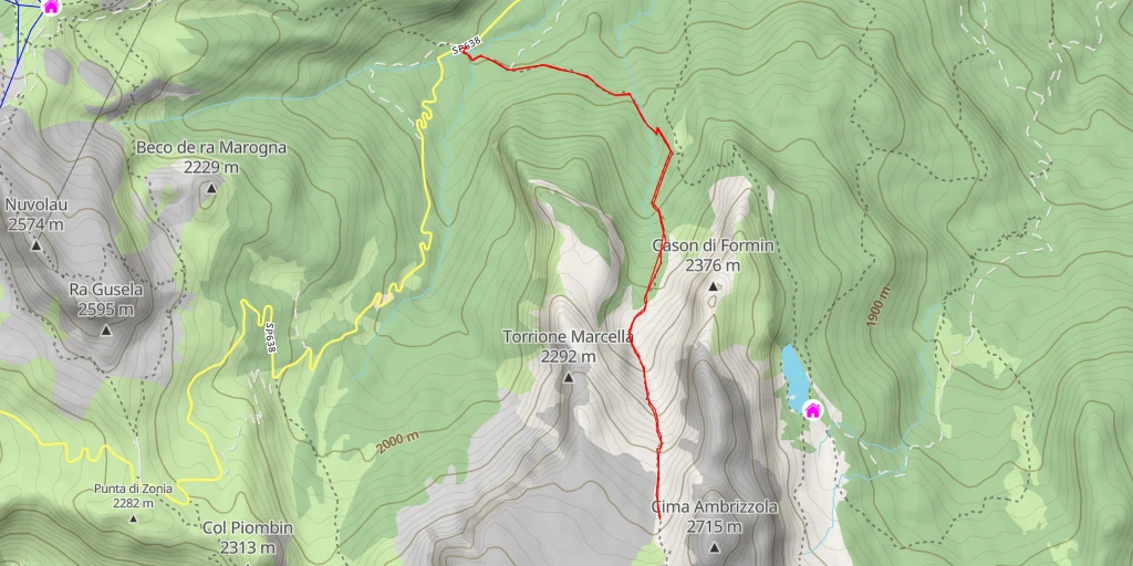 Map of the trail for Punta Adi