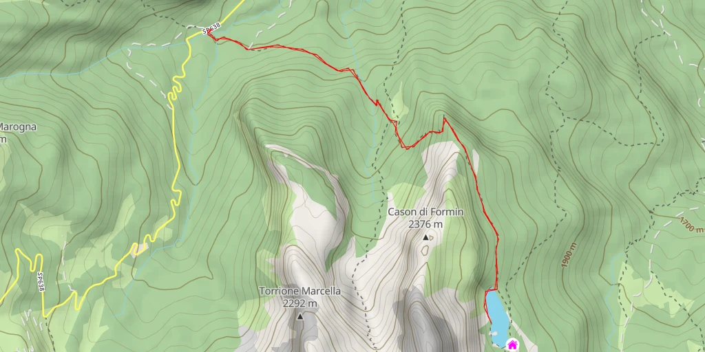 Map of the trail for Lago Fedèra