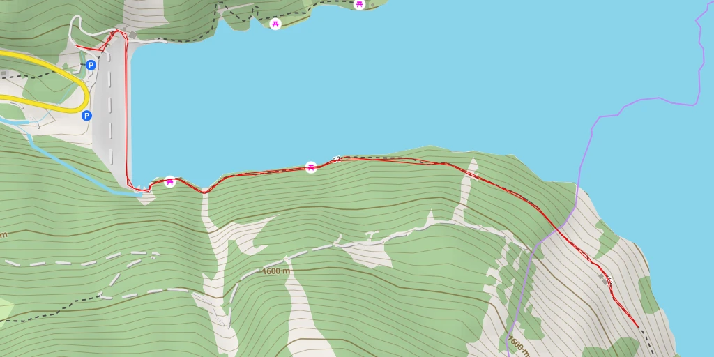 Map of the trail for Speicher Durlaßboden