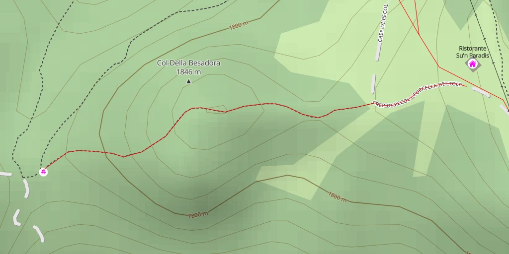 Map of the trail for Ristorante Su'n Paradis