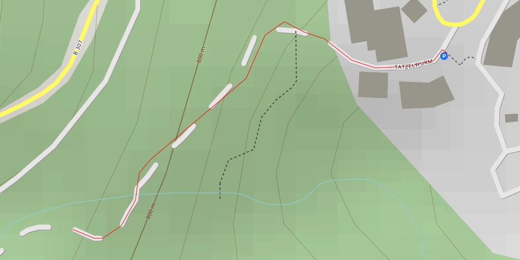 Map of the trail for Oberer Tatzelwurmwasserfall