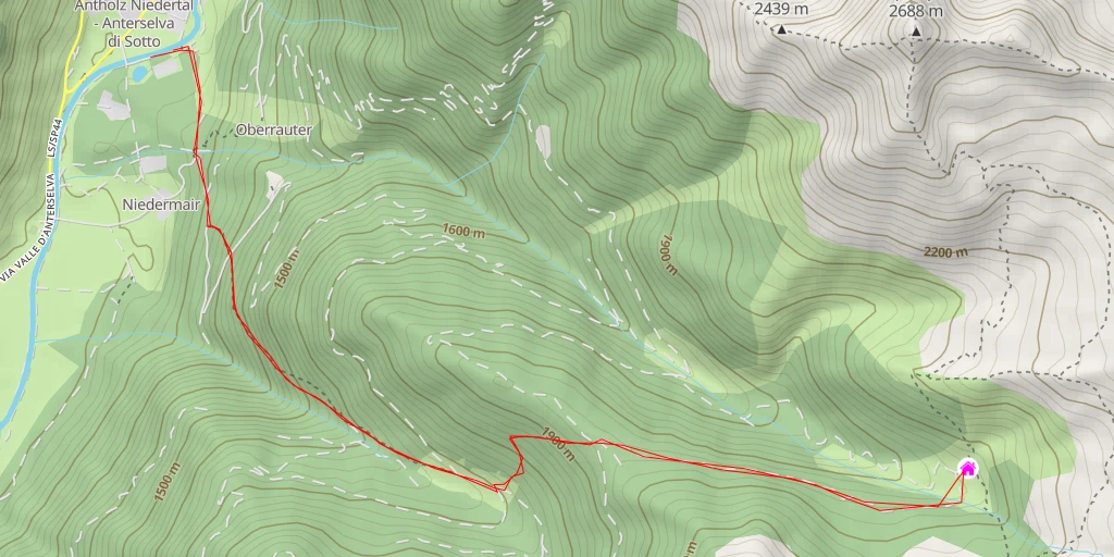 Map of the trail for Taistner Hinteralm