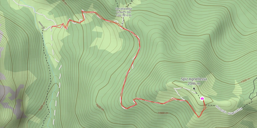 Carte de l'itinéraire :  Spiz Agnellessa