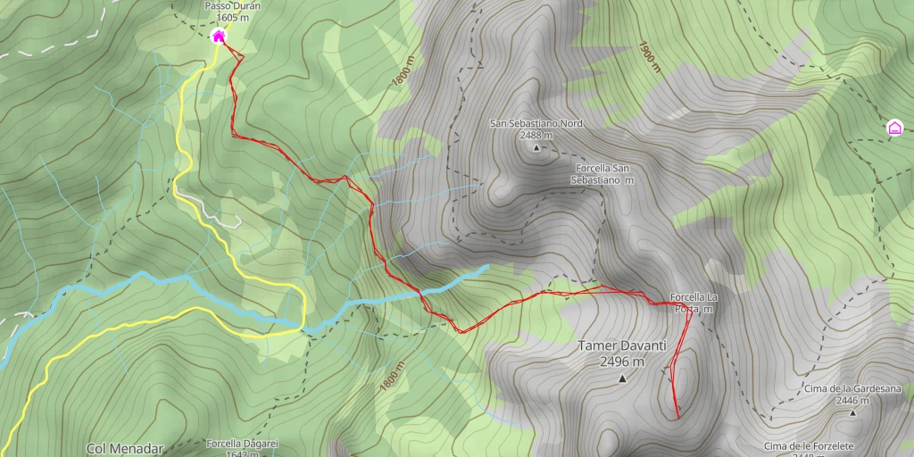 Map of the trail for Tamer Grande