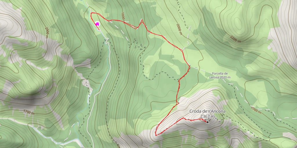 Map of the trail for Croda de r'Ancona