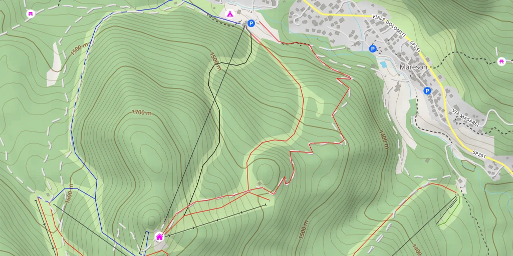 Carte de l'itinéraire :  Rifugio Pian del Crep