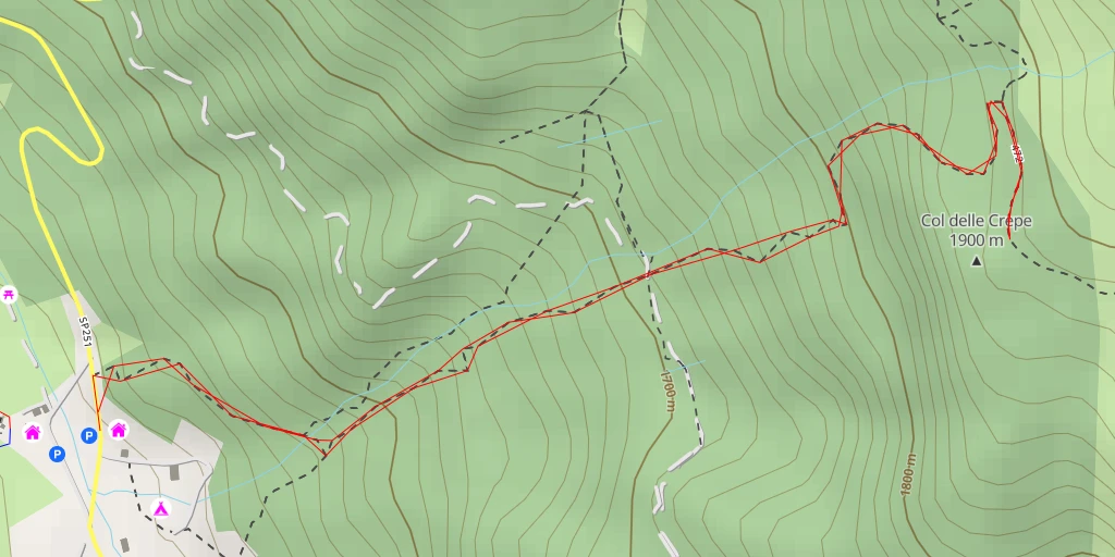 Map of the trail for Col delle Crepe Cavaliere