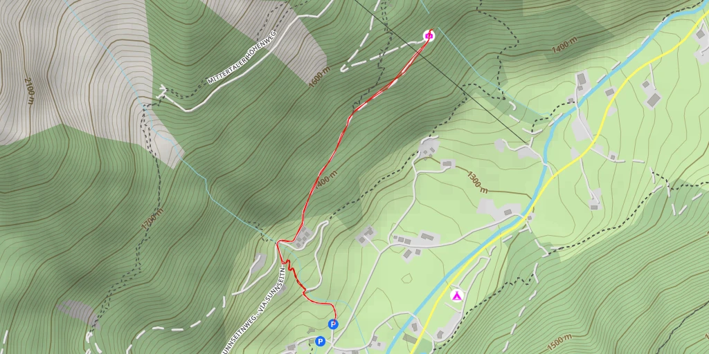 Map of the trail for Wasserfallblick