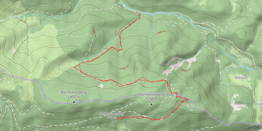 Map of the trail for Vorderer Sonnberg