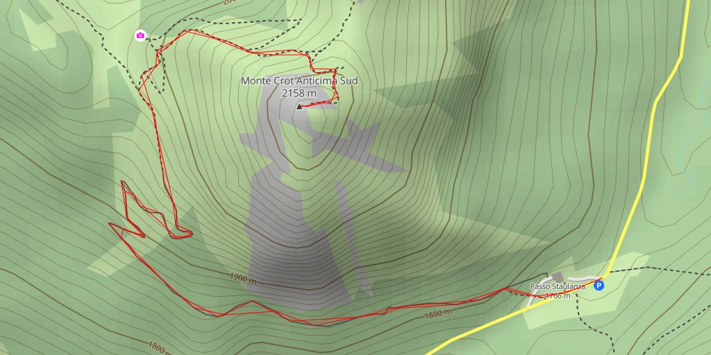 Map of the trail for Monte Crot Anticima Sud