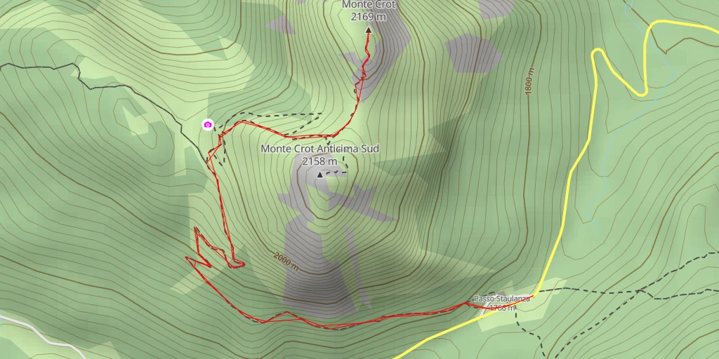 Map of the trail for Monte Crot