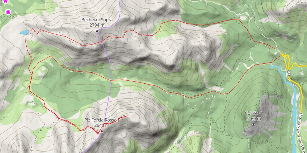 Map of the trail for Vallon Bianco