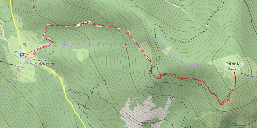 Map of the trail for Col de Moi