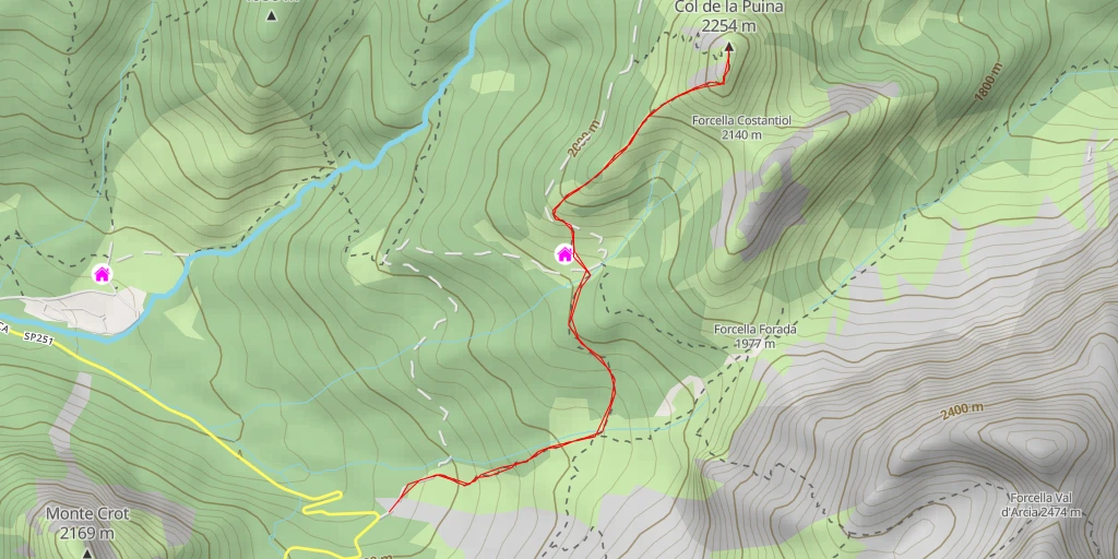 Map of the trail for Col de la Puina