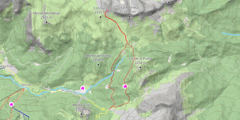 Map of the trail for Becco di Mezzodi