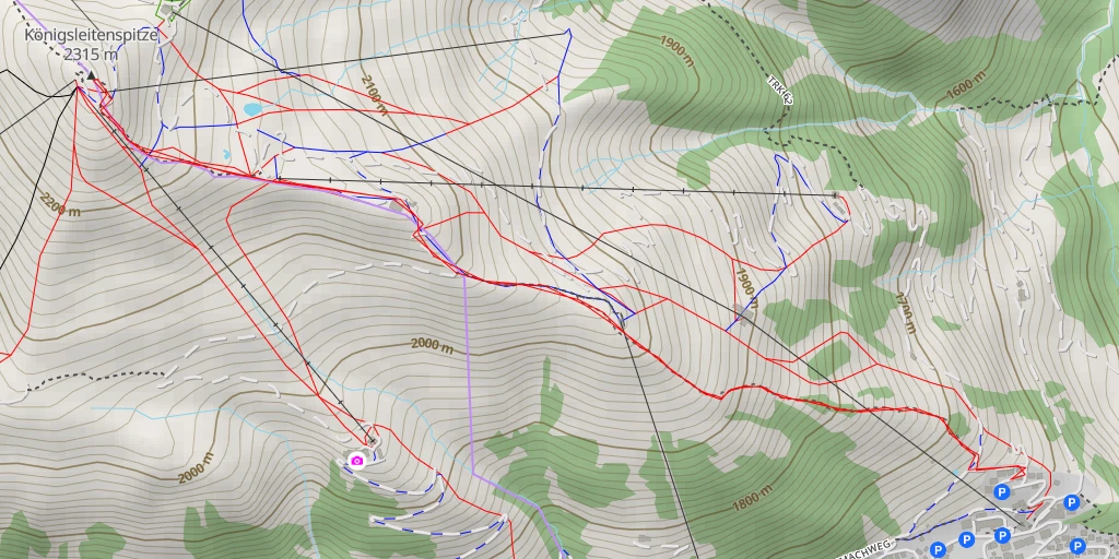 Map of the trail for Königsleitenspitze