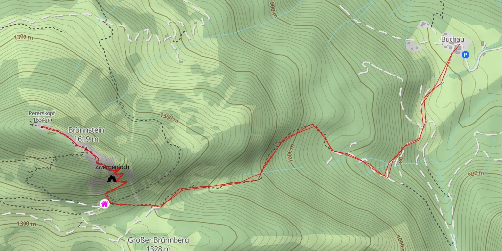 Map of the trail for Peterskopf