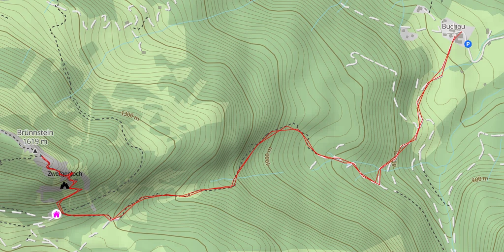 Map of the trail for Brünnstein