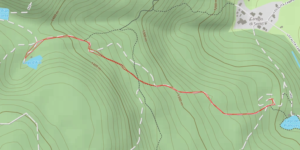 Map of the trail for Lago d'Aial