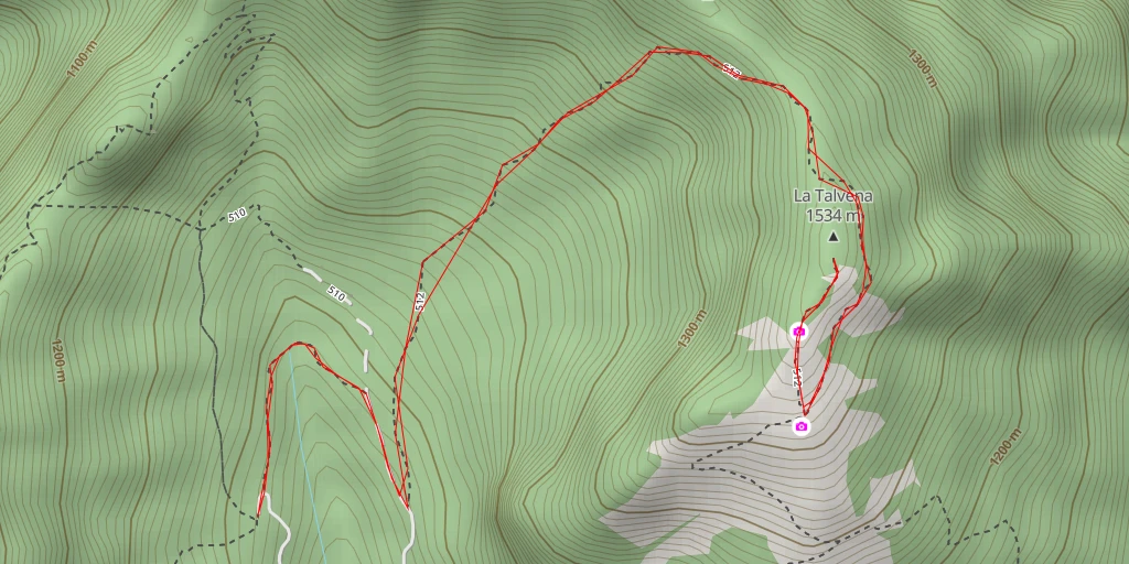 Map of the trail for La Talvena