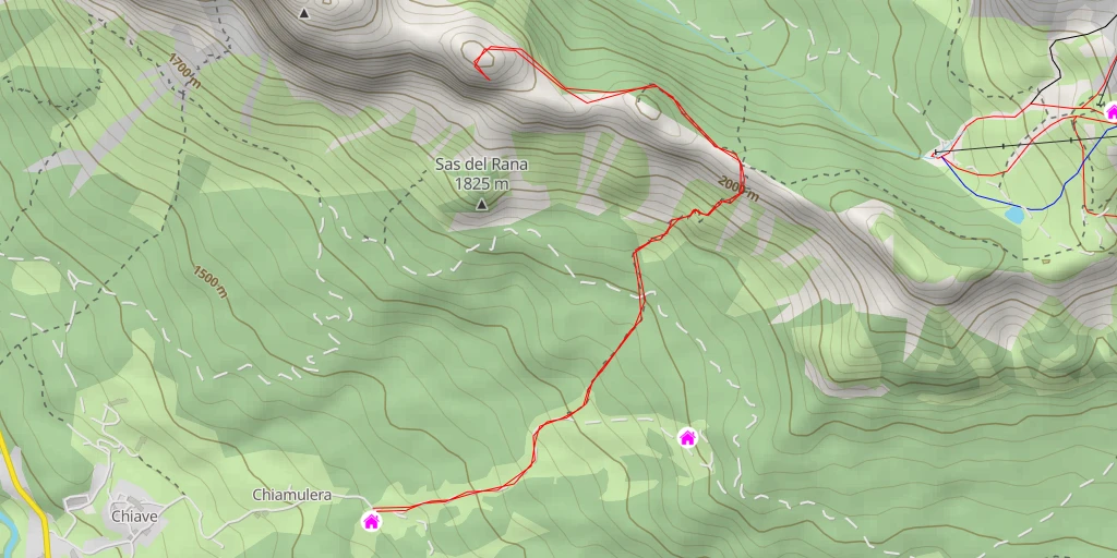 Map of the trail for Punta Erbing