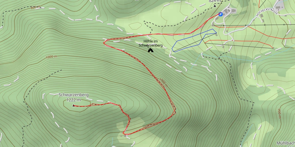 Map of the trail for Schwarzenberg