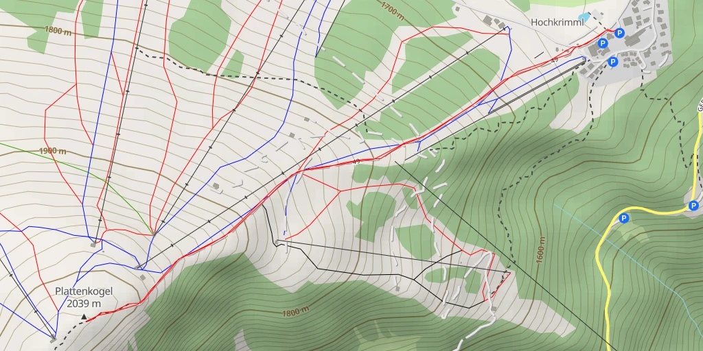 Map of the trail for Plattenkogel