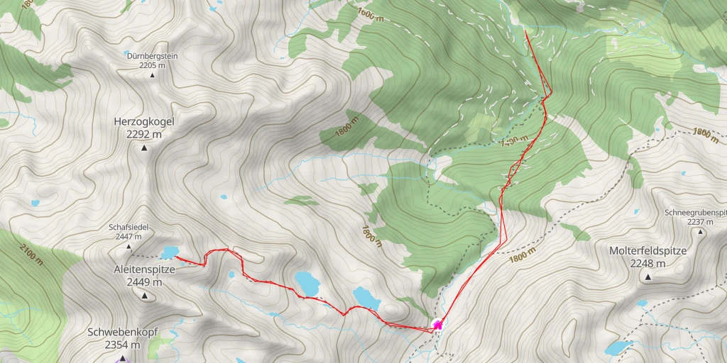 Map of the trail for Oberer Wildalmsee