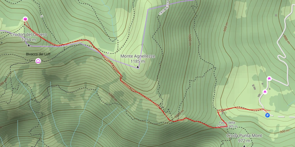 Map of the trail for Sentiero dell' Asta