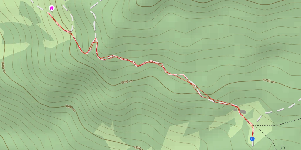 Map of the trail for Rifugio Mietres