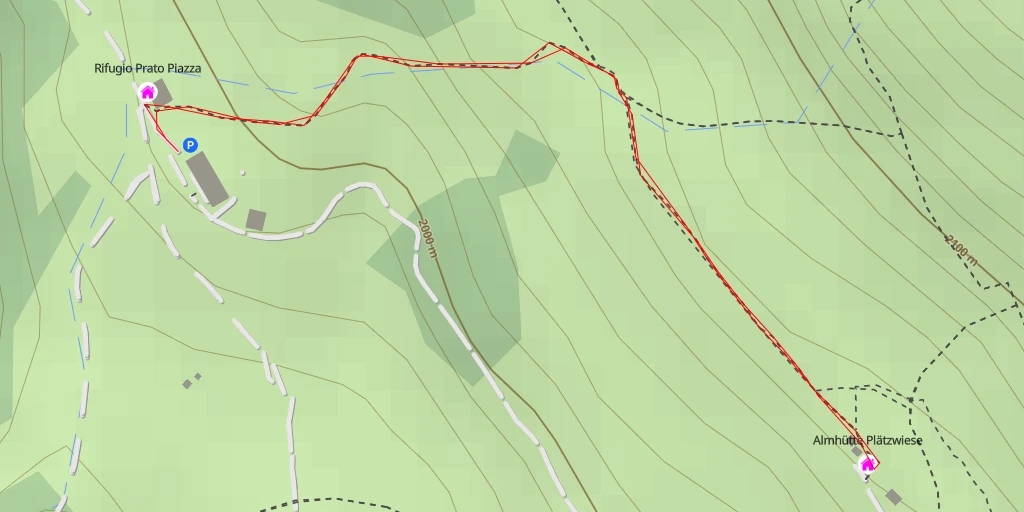 Map of the trail for Almhütte Plätzwiese