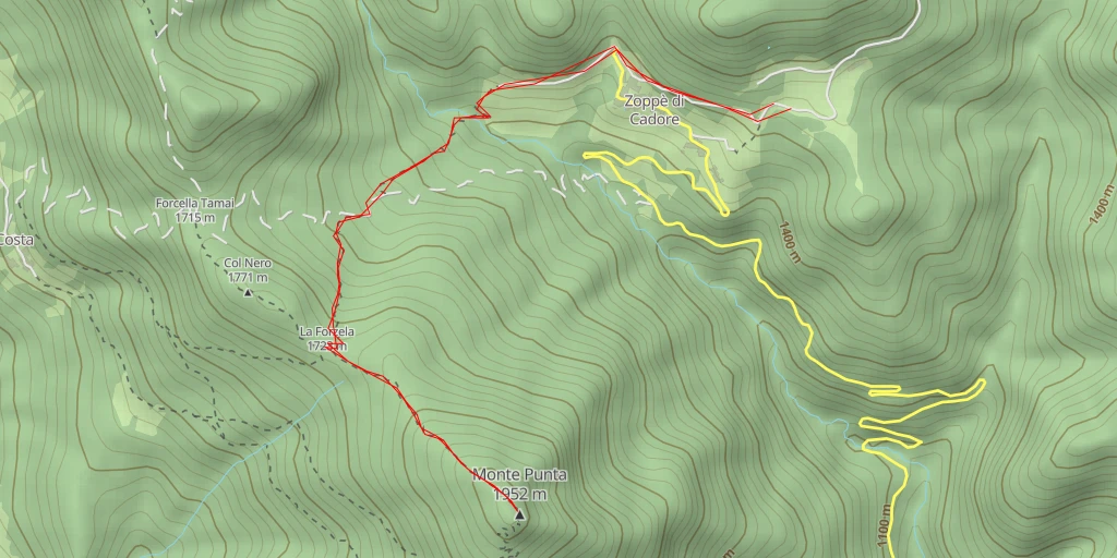 Carte de l'itinéraire :  Monte Punta